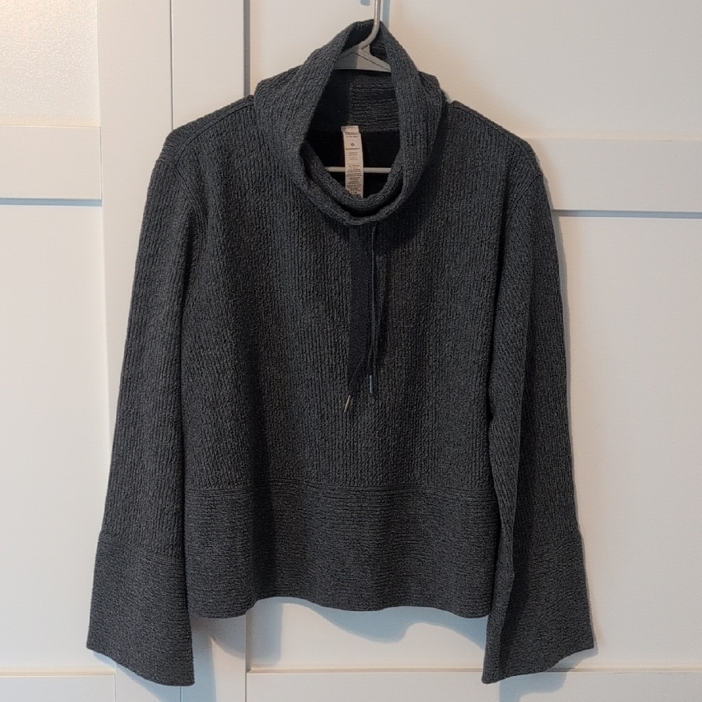 Lululemon Retreat Yourself Pullover Charcoal Cowl Neck Sweater